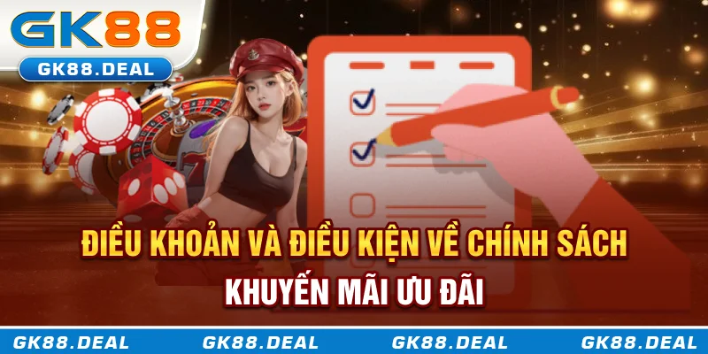 Các chính sách ưu đãi khuyến mãi được nêu rõ trong điều khoản và điều kiện GK88